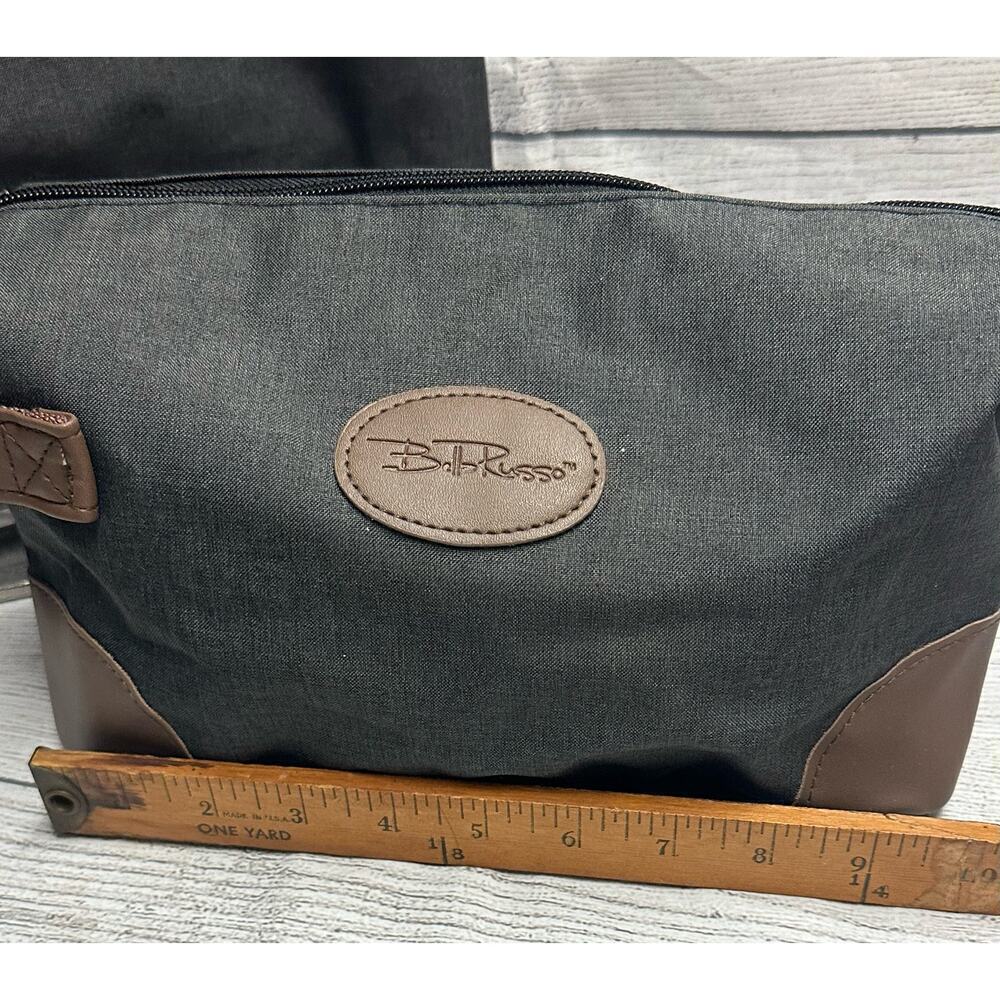 Bella Russo Charcoal Gray Weekender Canvas Bag Tote & Cosmetic Bag - Picture 5 of 12